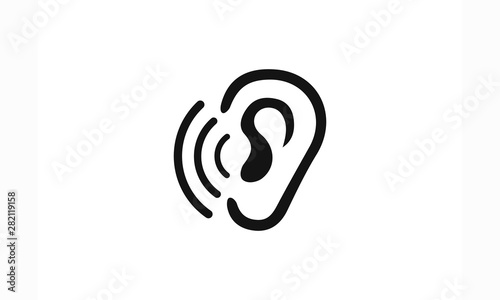 Hearing, ear love logo icon vector template