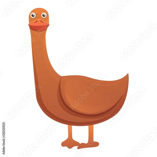 Brown goose icon. Cartoon of brown goose vector icon for web design isolated on white background