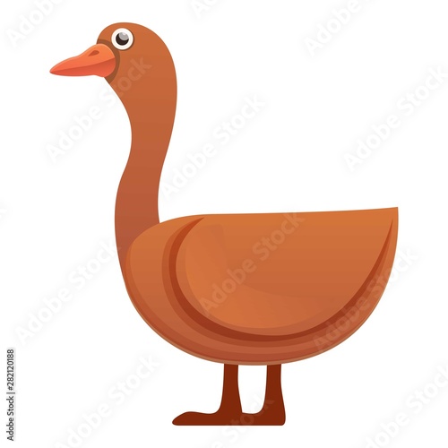 Farm goose icon. Cartoon of farm goose vector icon for web design isolated on white background