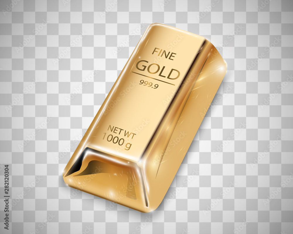 Gold bar isolated on transparent background. Gold bar isolated on transparent background.