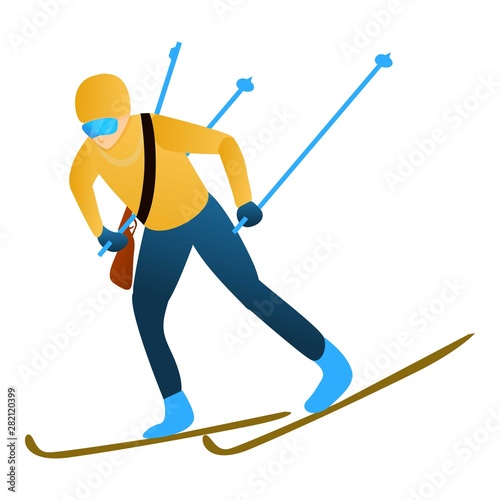 Ski biathlon icon. Cartoon of ski biathlon vector icon for web design isolated on white background