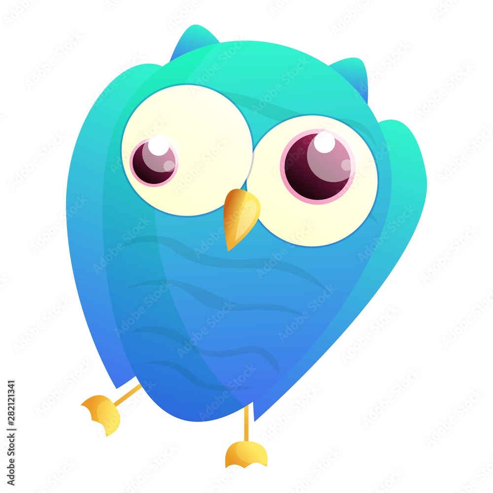 Crazy blue owl icon. Cartoon of crazy blue owl vector icon for web design  isolated on white background Stock Vector | Adobe Stock