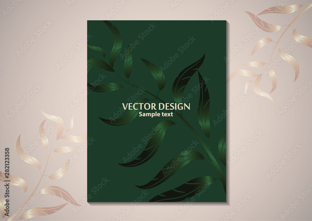 Trendy minimalistic floral design for banner, poster, card, cover, invitation, brochure, flyer.