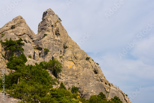 mount peak on a blue cloudy sky backgrouns