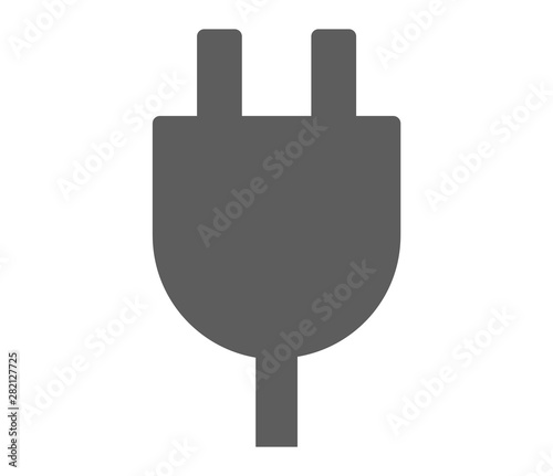 gray electric plug icon on white