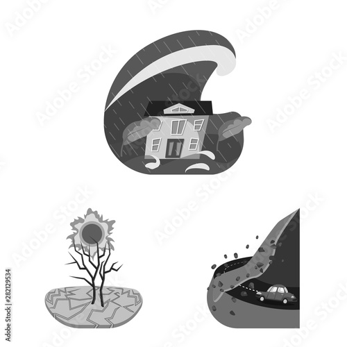 Isolated object of nature and apocalypse sign. Set of nature and environment vector icon for stock.