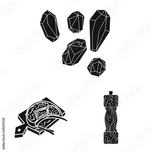 Vector design of natural and baking sign. Collection of natural and food stock symbol for web.