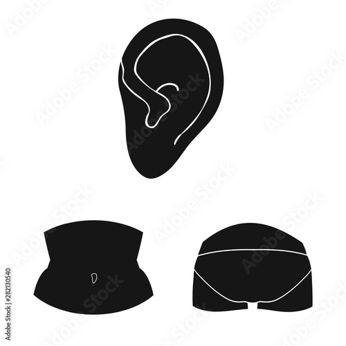 Vector illustration of body and part symbol. Set of body and anatomy stock vector illustration.
