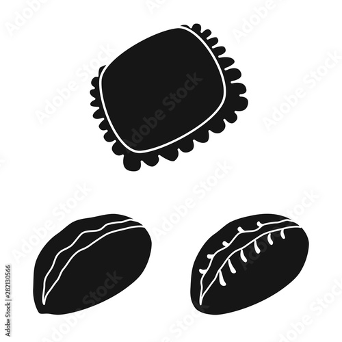 Vector illustration of cuisine and appetizer logo. Collection of cuisine and food vector icon for stock.
