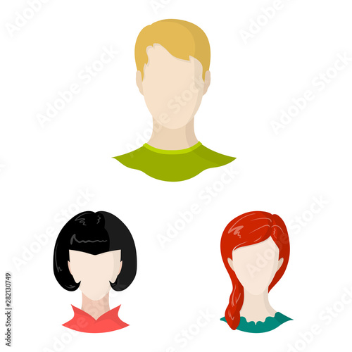 Vector illustration of avatar and dummy icon. Collection of avatar and figure vector icon for stock.