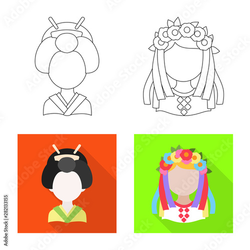 Vector design of imitator and resident symbol. Collection of imitator and culture stock vector illustration.