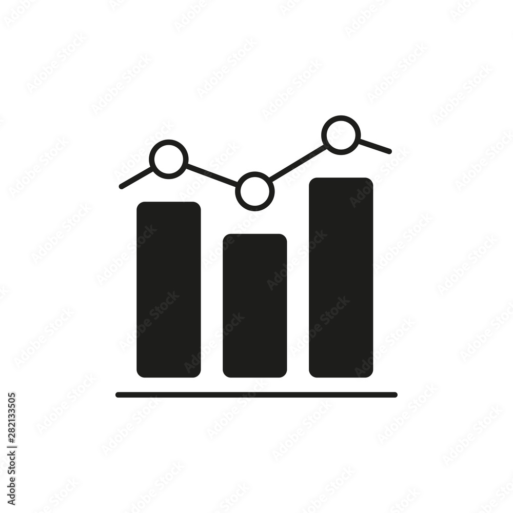 Graph icon. Business chart with bars for data analysis. Vector illustration. Graph icon. Business chart with bars for data analysis. Vector illustration.