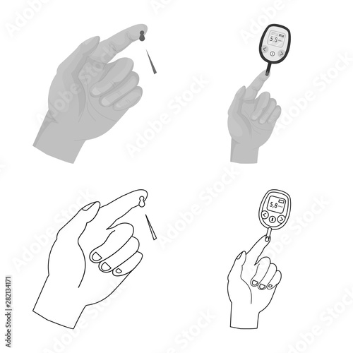 Vector illustration of diet and treatment logo. Collection of diet and medicine stock vector illustration.