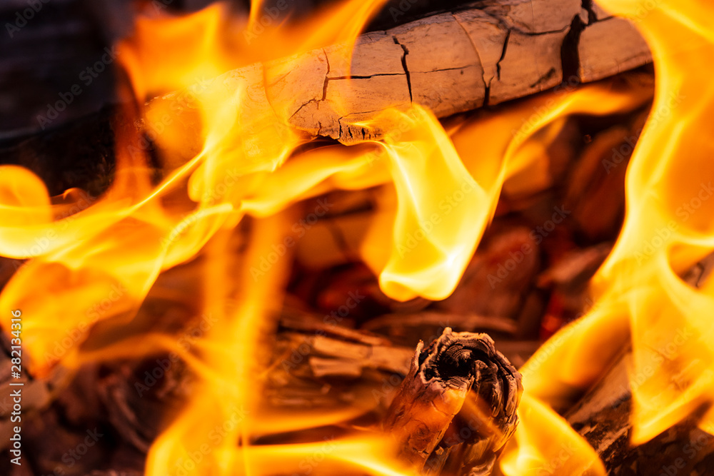 firewood, coal, flames and blazes