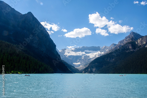 Lake Louise with the clouds in Banff National Park, Alberta, Canada.