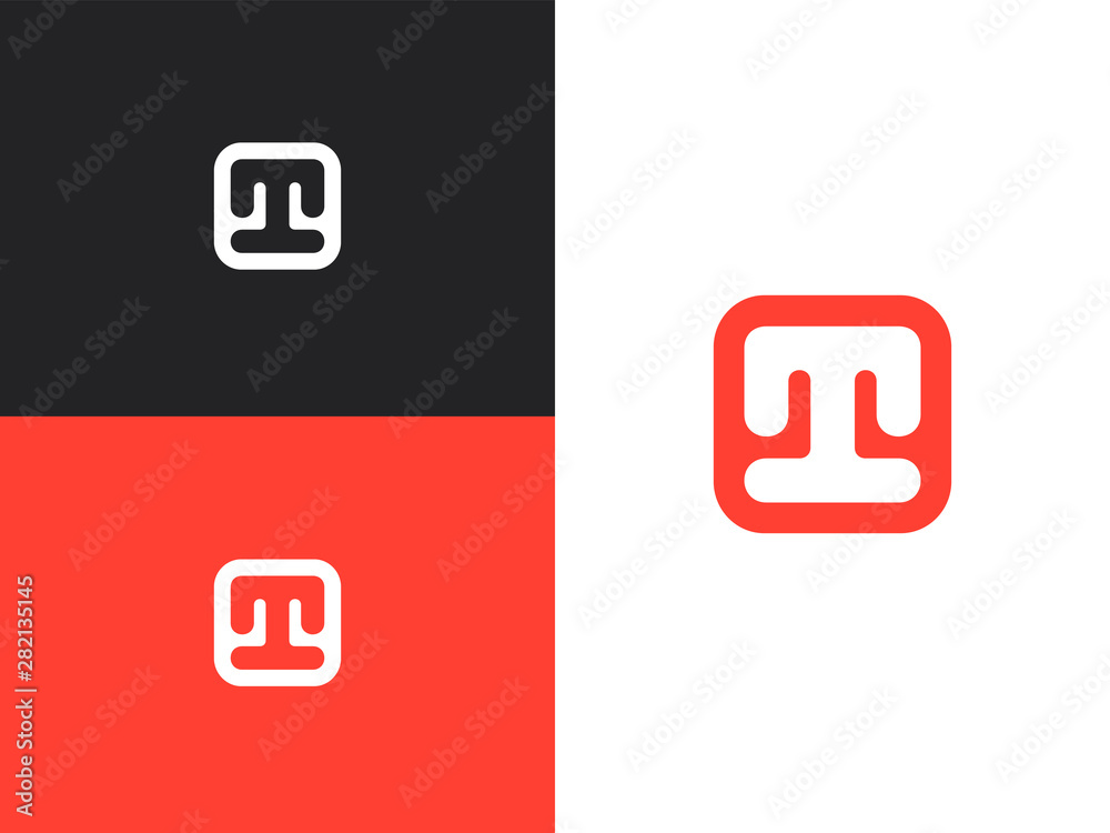 T alphabet inspiration icon in square rounded shape T alphabet inspiration icon in square rounded shape