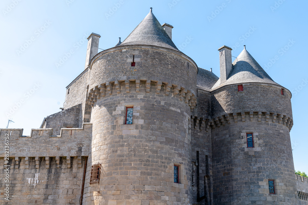 tower and ramparts of the castle of Guérande in Brittany France