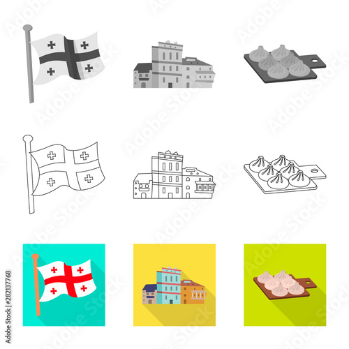 Vector illustration of culture and sightseeing sign. Collection of culture and originality stock vector illustration.