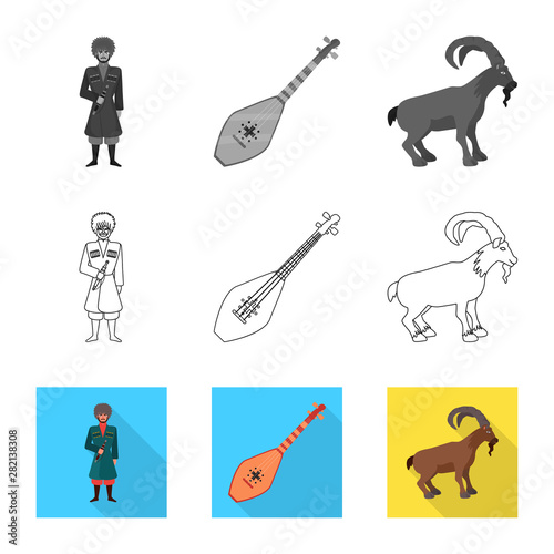 Vector design of culture and sightseeing symbol. Set of culture and originality vector icon for stock.