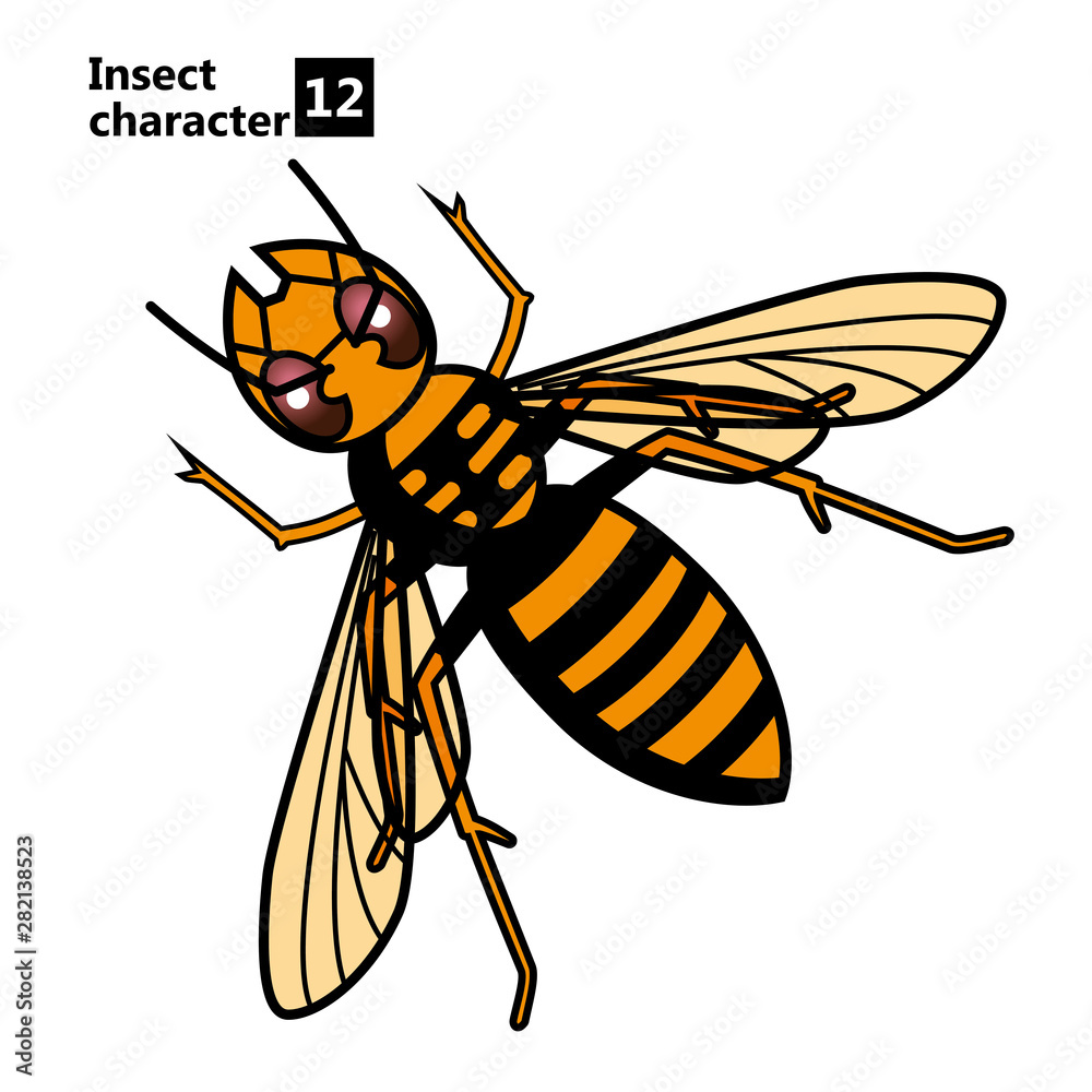 擬人化した昆虫のイラスト 害虫 スズメバチのキャラクター Insect Character Illustration Of Pest Stock Vector Adobe Stock