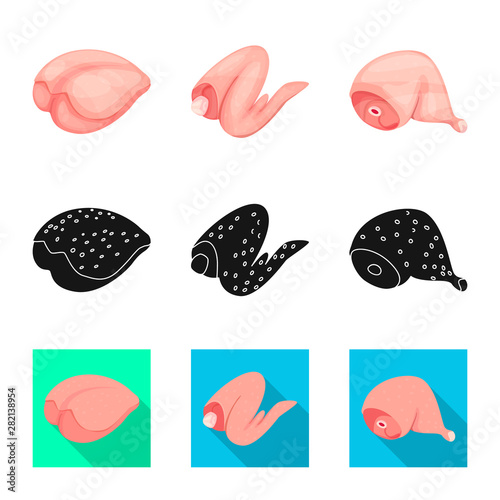 Vector design of product and poultry symbol. Set of product and agriculture stock symbol for web.