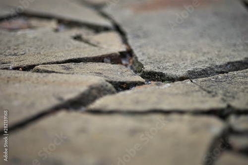 road surface made of natural wild stone