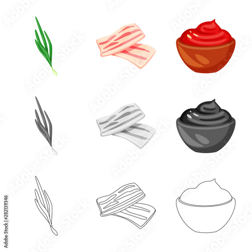 Isolated object of taste and product icon. Set of taste and cooking stock symbol for web.