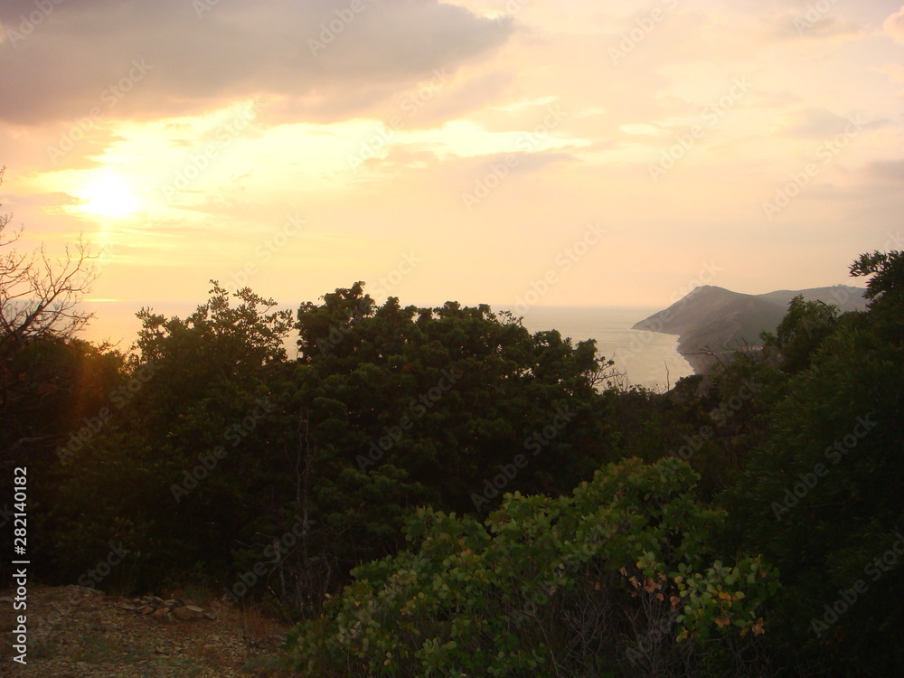 sunset in mountains