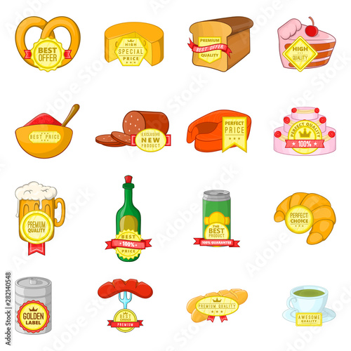 Best product icons set. Cartoon set of 16 best product vector icons for web isolated on white background