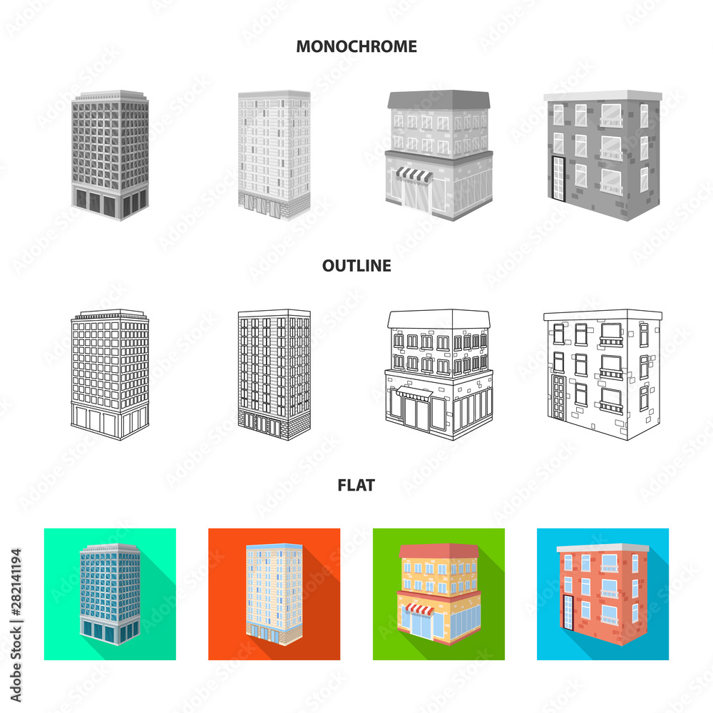 Isolated object of construction and building icon. Collection of construction and estate stock vector illustration. Isolated object of construction and building icon. Collection of construction and estate stock vector illustration.