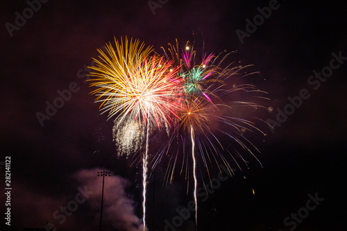 fireworks in the night sky