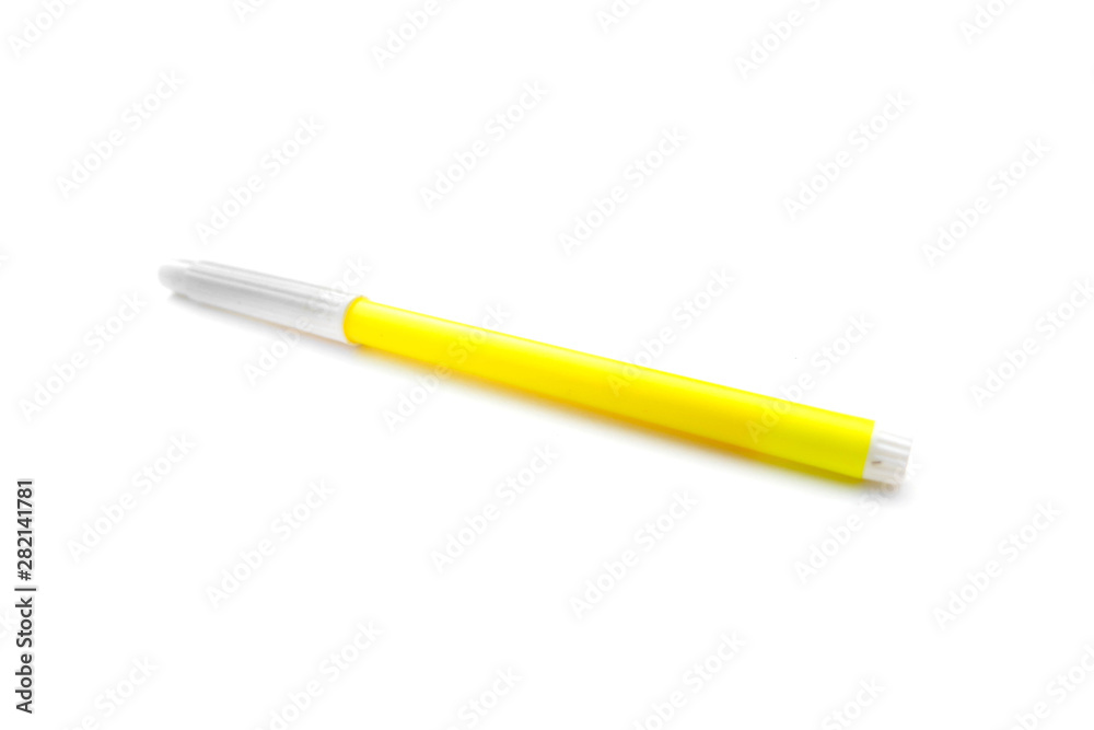 orange marker isolated on white background. art concept. orange marker isolated on white background. art concept.