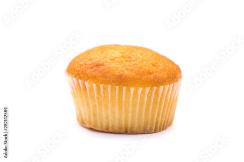 a plain cupcake or madeleine on a white background.