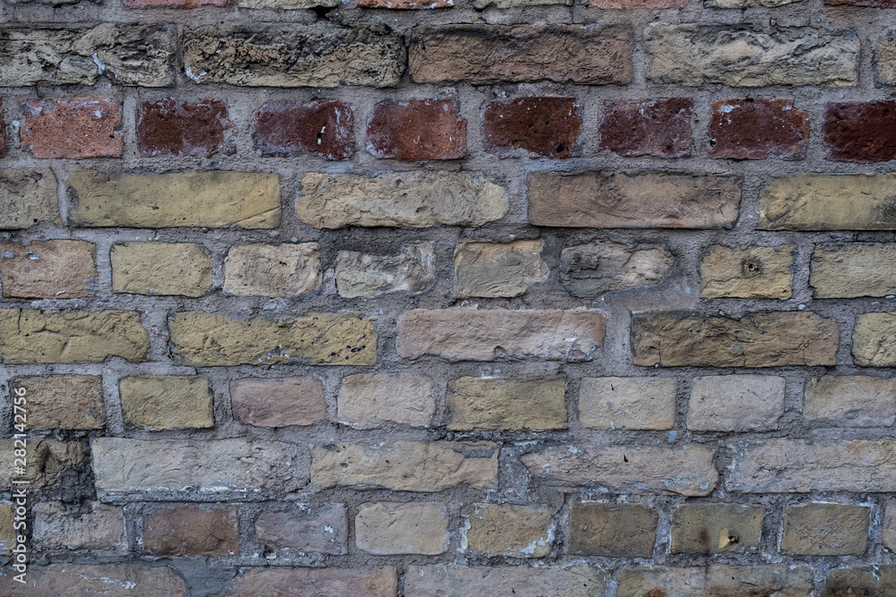 Obraz premium Old orange Brick wall. brick wall, masonry texture, brickwork pattern background