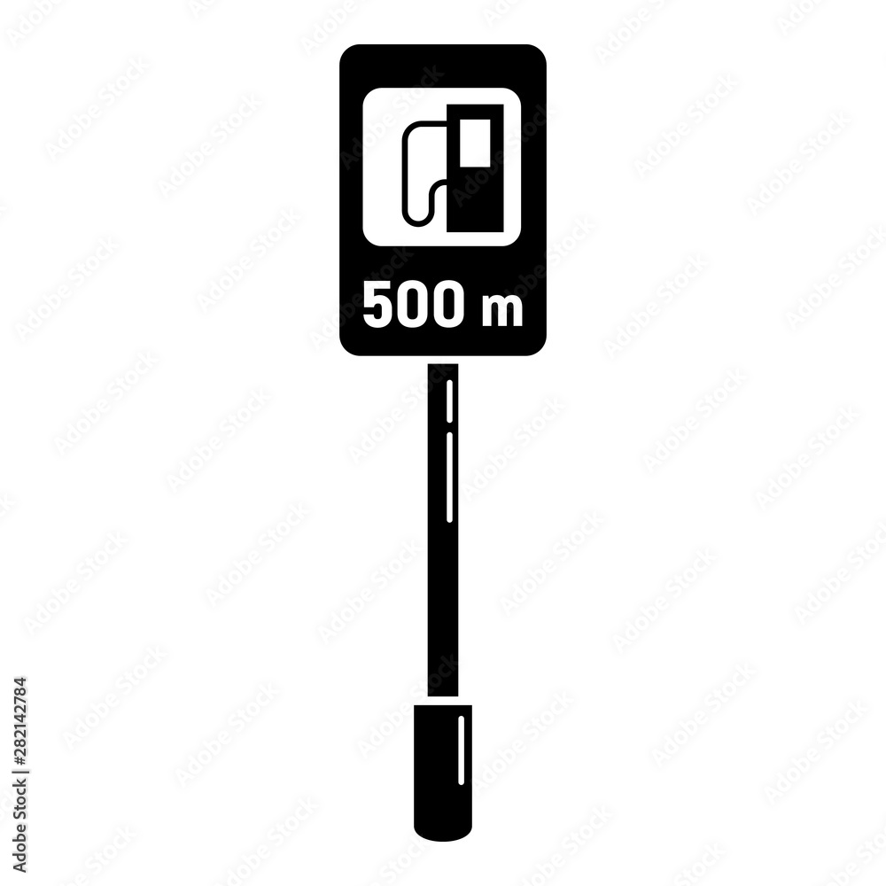 Petrol station road sign icon. Simple illustration of petrol station road sign vector icon for web design isolated on white background Petrol station road sign icon. Simple illustration of petrol station road sign vector icon for web design isolated on white background
