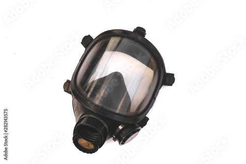 Oxygen mask ,Gas mask ,Firefighters mask of Firefighters in Thailand. isolated on white background.