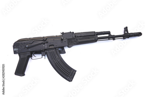 kalashnikov assault rifle ak isolated on a white background. photo