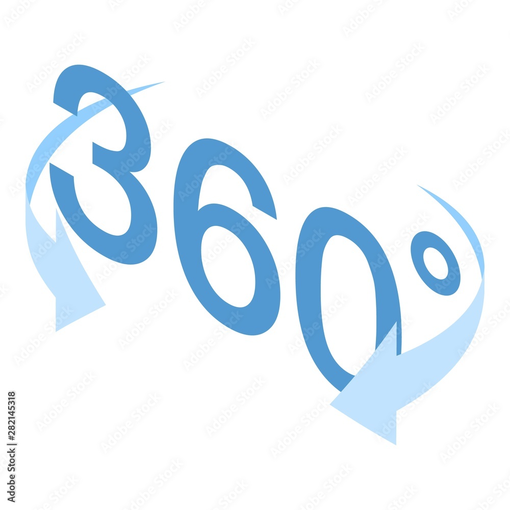 360 rotation grade icon. Isometric of 360 rotation grade vector icon for web design isolated on white background 360 rotation grade icon. Isometric of 360 rotation grade vector icon for web design isolated on white background