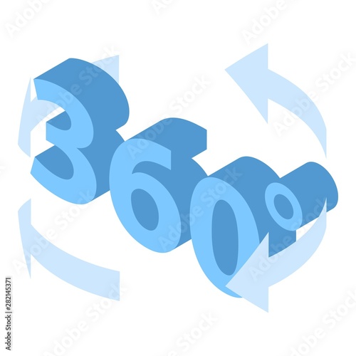 Blue 360 grade icon. Isometric of blue 360 grade vector icon for web design isolated on white background