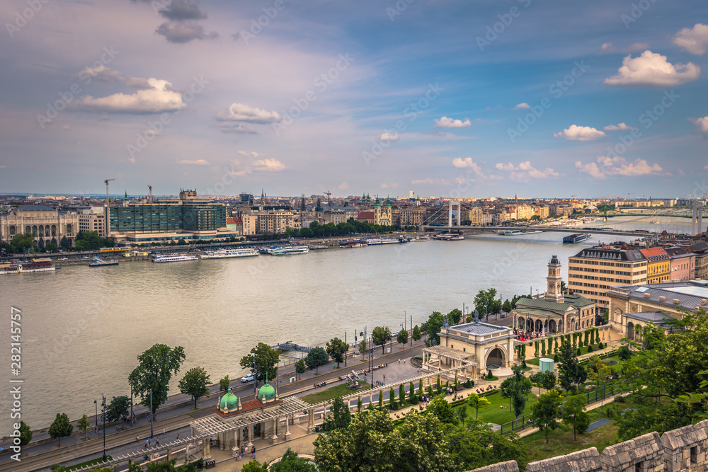 Budapest - June 22, 2019: Panoramic view of the city of Budapest, Hungary