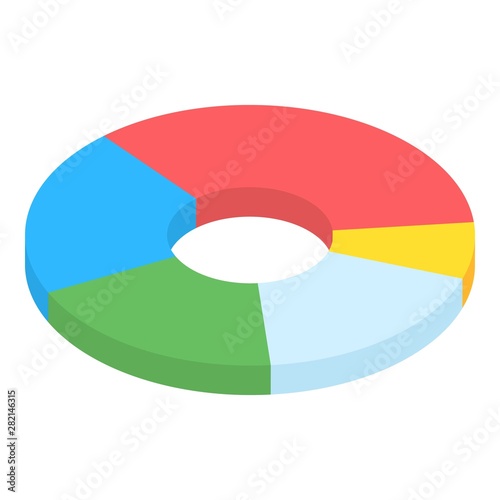Business plan pie chart icon. Isometric of business plan pie chart vector icon for web design isolated on white background