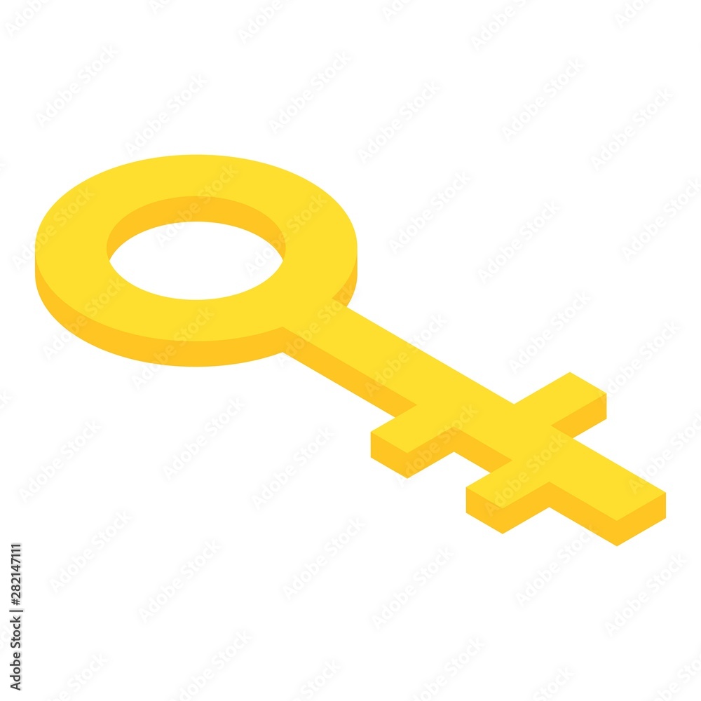 Gold city key icon. Isometric of gold city key vector icon for web design isolated on white background Gold city key icon. Isometric of gold city key vector icon for web design isolated on white background