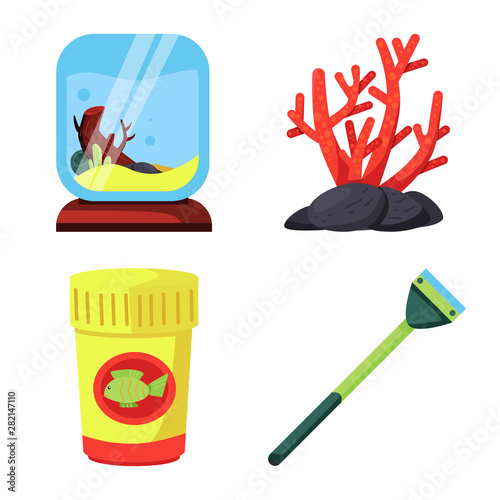 Vector design of pet and aqua symbol. Collection of pet and accessory stock symbol for web.