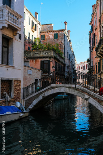 Venice, Italy - July, 07, 2019: cityscape with the image of channel in Venice, Italy © Dmitry Vereshchagin