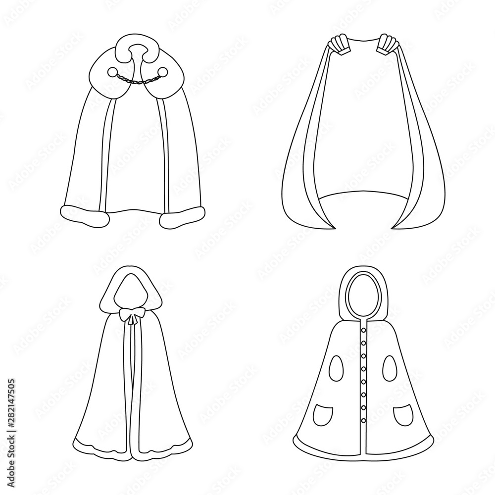 Vector design of robe and garment logo. Set of robe and cloth stock vector illustration. Vector design of robe and garment logo. Set of robe and cloth stock vector illustration.