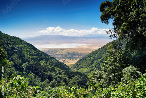 Beautiful image of Ngorongoro crater, in Tanzania. photo