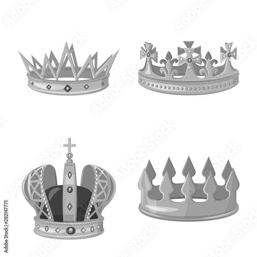 Vector design of jewel and vip symbol. Collection of jewel and nobility stock symbol for web.