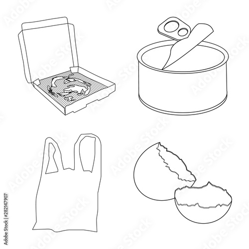 Isolated object of order and recycling sign. Set of order and sort vector icon for stock.