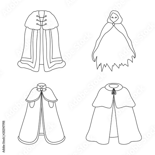 Vector illustration of robe and garment logo. Collection of robe and cloth vector icon for stock.
