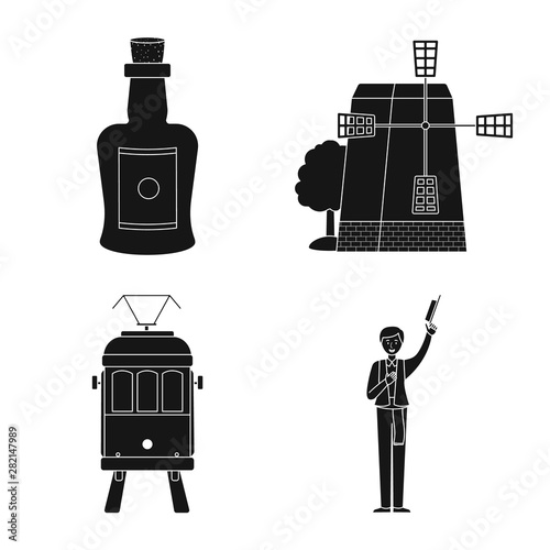 Vector design of and country symbol. Set of and Portugal vector icon for stock.
